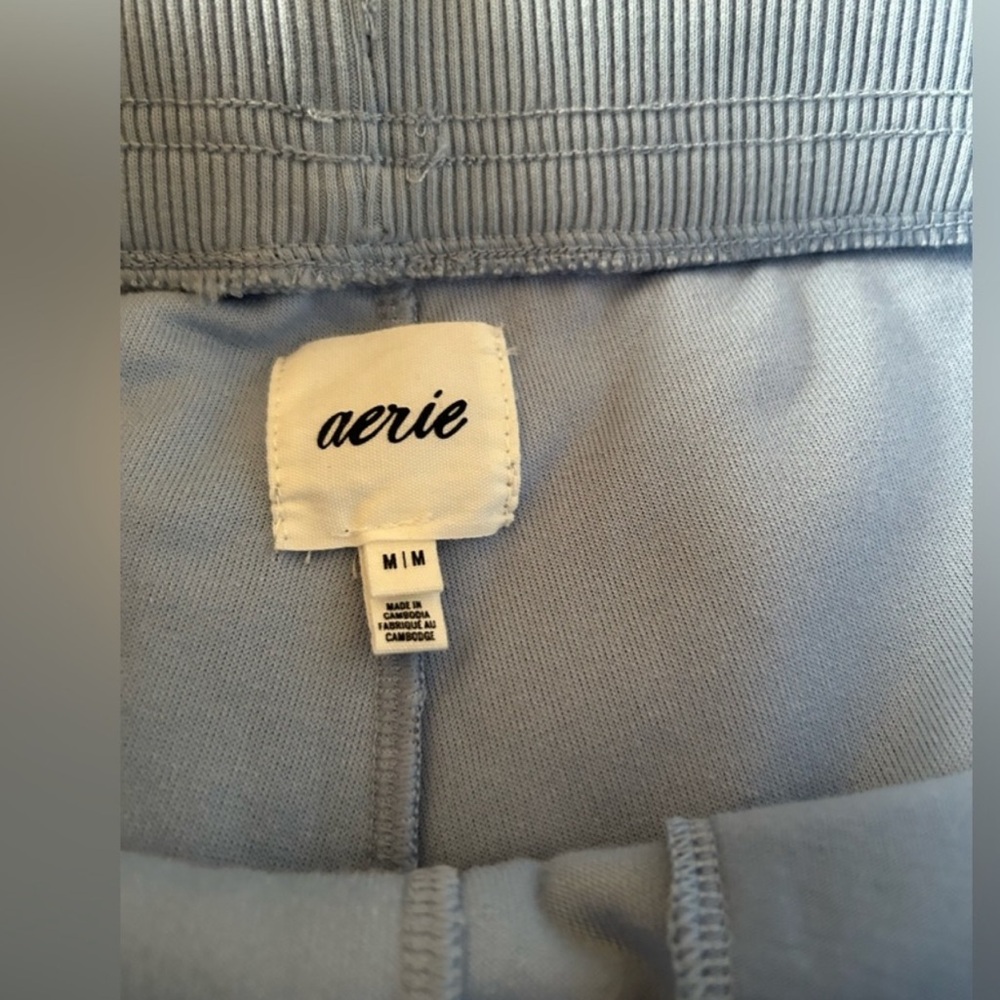 NWOT AERIE Blue Velour Flare Pants - Picture 5 of 5